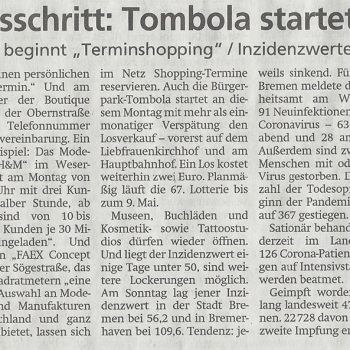 Bürgerpark-Tombola in der Kreiszeitung