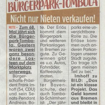 Die Bürgerpark-Tombola in der BILD