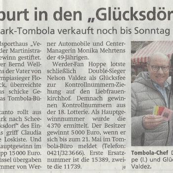 Die Bürgerpark-Tombola in der Kreiszeitung