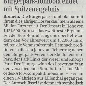 Die Bürgerpark-Tombola im Weser-Kurier